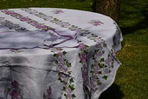 ผ้าปูโต๊ะพิมพ์ลายดอกไม้ทำจากผ้าลินินขนาด60x90นิ้ว - Product Image 4