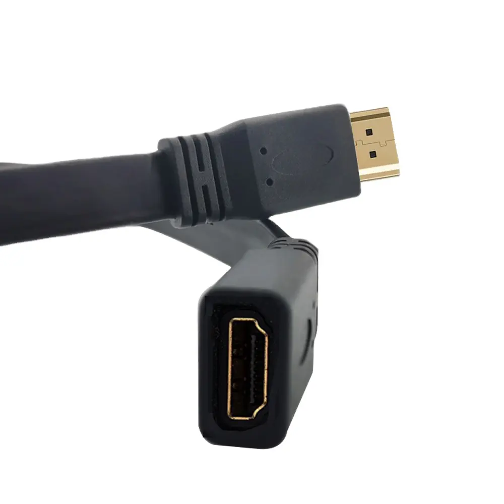 OEM ODM Custom Color HDMI Kable Flat Gold Plated 1m 2m 3m 5m Data Cable To Scart UHD HDMI Male To HDMI Female Cable