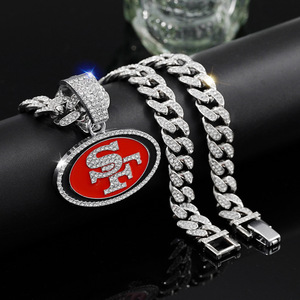Collana pendente Design personalizzato SF 49ers collana con ciondolo singolo ciondolo maschio femmina personalizzato catena cubana Hip Hop - Product Image 6