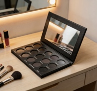 Boîtier vide pour fards à paupières minéraux à 12 compartiments avec finition mate, options de logo personnalisé et de personnalisation DIY - Palette de maquillage marque privée