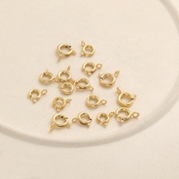 Composants de fabrication de bijoux à bricoler soi-même fermoir à ressort rond en 5mm 6mm 7mm tailles 14k & 18k or rose & argent en laiton