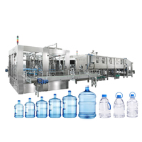 Machine de remplissage d'eau pure minérale entièrement automatique de qualité alimentaire, 5 gallons, 3 en 1 (rinçage, bouchage), fournisseur d'usine OEM
