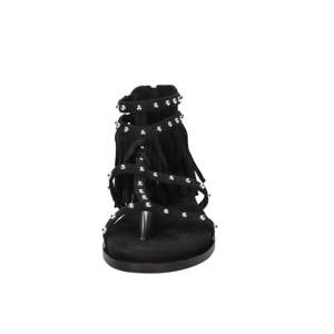 Sandales basses pour femmes GD471 noires, talon de 2 cm, taille 41, sandales plates - Product Image 3