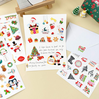 Feuille d'autocollants de Noël personnalisés, Père Noël, imperméables, découpés à la forme, pour carnet, décoration de fête DIY pour enfants