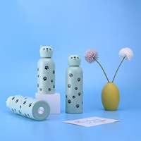 Bouteille isotherme de voyage en acier inoxydable avec motif animal mignon, anti-fuite, sans BPA, à large ouverture, avec poignée, pour enfants, personnalisable avec logo OEM