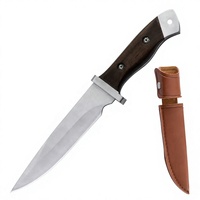 Couteau pliant d'extérieur directement de l'usine, lame durable en acier inoxydable, couteau de survie de poche avec étui en cuir pour le camping et l'aventure