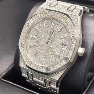 Montre de luxe en argent 925 sertie de moissanite taille glace, clarté VVS-VVS1, qualité bijou, testée au diamant, 100% montre de luxe - Product Image 5