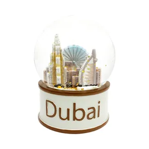 Boule à neige en verre I love dubai country souvenir boule à neige personnalisée 3D bâtiment touristique souvenir