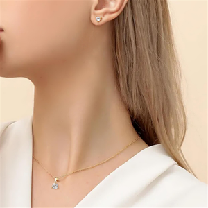 Juego de Joyería CANNER de Plata de Ley 925 con Zirconia en Forma de Gota de Agua, Chapado en Oro de 18K, Collar con Colgante de Zirconia Cúbica, Juego de Aretes, Regalo para Mujer - Product Image 6