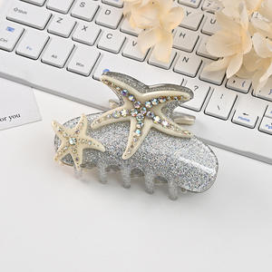 Fermaglio per Capelli Serie Oceano con Stella Marina e Strass, Cielo Stellato Subacqueo, Lusso Leggero, Fatto a Mano in PVC, Accessorio per Capelli da Donna Jinhua - Product Image 3