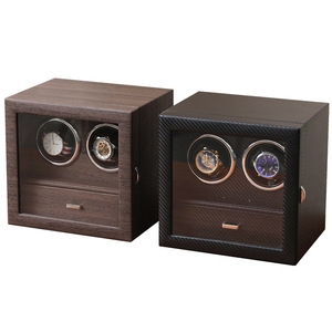 กล่องนาฬิกากลไก2ช่องใส่นาฬิกาป้องกันหรูหราสองชั้นทำจากไม้ bluetide - Product Image 2