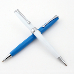 Bolígrafo Metálico de Alta Calidad con Línea Azul y Blanca, Ancho de Escritura de 1.0 mm, Ideal para Regalos Empresariales - Product Image 1