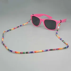حبل Feirong بوهيمي مسطح UV400 بحبال ملونة قابلة للإزالة للنظارات الشمسية سلسلة نظارات عرقية