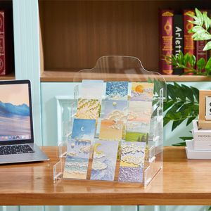 Nhà Máy Tùy Chỉnh 4 Lớp Thiệp Chúc Mừng Hiển Thị Đứng Trong Suốt Acrylic Xách Tay Kệ Bưu Thiếp Chủ Cho Bàn Truy Cập - Product Image 5