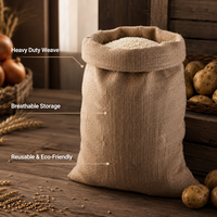 Sac en toile de jute personnalisé 100 % alimentaire 230 g/m² 380 g/m² Sac en toile de jute écologique 30 kg pour l'emballage du cacao et des céréales