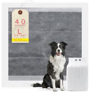 Almohadillas de entrenamiento para cachorros de 40 unidades con cinta adhesiva 24x24-Large Charcoal <span class=keywords><strong>Housebreaking</strong></span> <span class=keywords><strong>Dog</strong></span> Training Wee <span class=keywords><strong>Pads</strong></span>, almohadillas para orinar con control de olores - Product Image 2