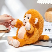 Peluche personnalisée singe assis mignon, douce au toucher, pour décoration de chambre et vente en gros pour magasins.