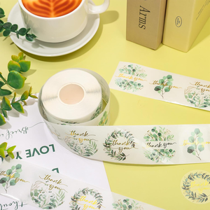 定制标志透明烫金防水包装标签不干胶卷标签 - Product Image 6