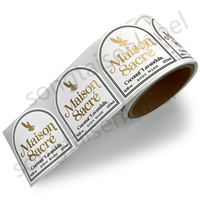 Fournisseur d'étiquettes de bouteilles OEM, papier texturé imperméable, gaufrage, étiquettes pour boissons, vin/whisky/brandy