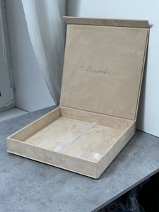 Boîtes en velours magnétiques personnalisées avec logo en feuille d'or, boîtes rigides en <span class=keywords><strong>daim</strong></span> avec division, boîte cadeau de luxe pour mariage ou entreprise - Product Image 4