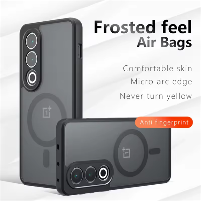 High Quality TPU+PC Magnetic Luxury Mobile Cover for Oneplus Turbo 6 6V ACE 6 6T 15R 15 ACE 5 Ultra Nord CE5 Frosted Smoke Cases
