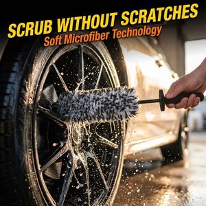 Kit de nettoyage de <span class=keywords><strong>voiture</strong></span> 9 pièces : Gant imperméable, brosses à double dureté, <span class=keywords><strong>brosse</strong></span> plate pour jantes et serviette absorbante - Product Image 6