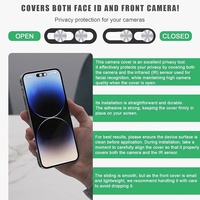 Cache-caméra avant coulissant double pour smartphone, anti-espion, protection de confidentialité, autocollant de sécurité fin pour webcam