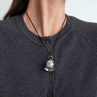 Collier pendentif en argent sterling 925, design polyvalent, accessoires automne-hiver, chaîne de pull, longue chaîne clochette