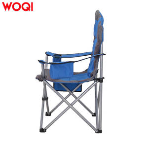 Chaise de camping pliable Woqi, structure en aluminium, tissu Oxford, chaise de jardin avec porte-gobelet, couleur bleue - Product Image 2