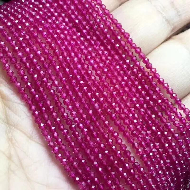 3mm round imitating faceted ruby beads corundum beads