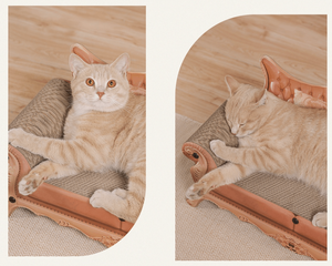Kursi Sofa Kucing & Anjing Retro, Alas Garukan Kertas Bergelombang, Tempat Tidur Hewan Peliharaan, Perakitan Mudah, Penggunaan Dalam Ruangan - Product Image 4