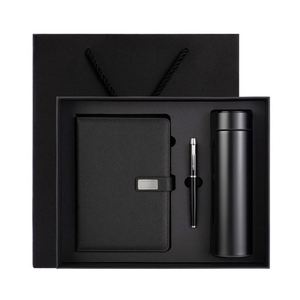 Customizable Corporate Leather Notebook Gift Set With Led Thermos Flask Custom logo Luxury Journal Promotional Gift Box With Pen - Product Image 4