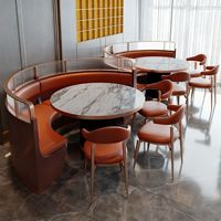 Ensemble table et chaises en fer forgé haut de gamme, style luxe léger, pour restaurant occidental décontracté, canapés de banquette, bar, café et restaurant de fondue en libre-service