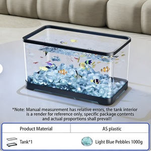 플라스틱 원형 친환경 어항 50L 110-240V 투명 데스크탑 가정용 베타 어항 블랙 기본 5 - Product Image 2