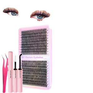Handmade Synthetic Cluster <b>Lashes</b> <b>Kit</b> Customizable Segment Pre Cut Eyelash Extension Fan Tray - Product Image 1