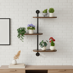 Étagères à plantes murales d'<span class=keywords><strong>angle</strong></span> BUTUNITA rotatives en bois rustique à 3 niveaux, résistantes à la rouille, gain de place, pour décoration intérieure - Product Image 4