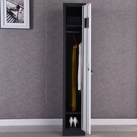 Casier de rangement en acier à porte simple, casier métallique avec serrure à panneau pour entrepôt, lieu de travail, supermarché, mobilier commercial