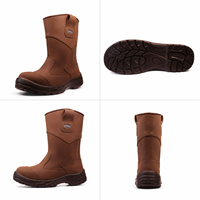 Chaussures de sécurité montantes AOXIANG S3 pour l'hiver, usage industriel, embout composite anti-écrasement, tige en cuir, doublure en maille, semelle extérieure en PU, semelle intermédiaire