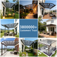 Toldo de aluminio curvo para patio, resistente a la intemperie, para puerta de entrada o porche.