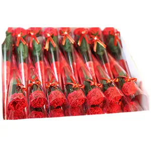 Buket Bunga Sabun Merah Anyelir, Dekorasi Hadiah Ulang Tahun Hari Ibu Grosir Kualitas Tinggi