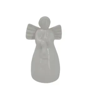 Statuettes d'ange en céramique blanche, 1 pièce, ornements d'ange en porcelaine, décoration de la maison, SCULPTURE en céramique et en émail