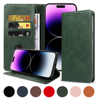 Funda Tipo Cartera de Cuero PU Premium para iPhone 14 Pro Max - Funda con Soporte para Teléfono, Ranuras para Tarjetas, Cierre Magnético y Protección Contra Impactos