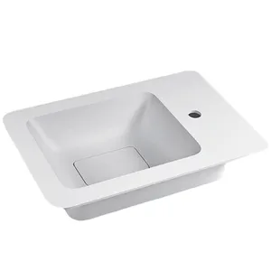 Lavabo moderno in superficie solida lavabo in pietra artificiale lavabo in resina poliestere