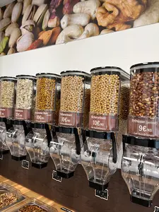 Harga pabrik makanan kelas plastik gravitasi bin grain makanan jumlah besar makanan kering dispenser