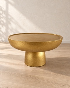 Luxury <b>Round</b> Micro Cement <b>Coffee</b> <b>Table</b> Set Fiberglass <b>Concrete</b> Side <b>Tables</b> for Modern Living Room - Product Image 2