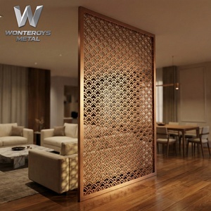 Panel de Acero Inoxidable 304 Personalizado, Diseño de Mampara Metálica Cortada con Láser para Club, Centro, Torre, Plaza, Pabellón, Oficina - Product Image 1