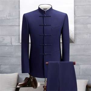 Traje Tang con hebilla de lujo <span class=keywords><strong>para</strong></span> hombres, anfitriones de <span class=keywords><strong>bodas</strong></span> chinos, Orquesta popular, traje Zhongshan de actuación, 2017 - Product Image 1