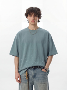 T-shirt vintage pour <span class=keywords><strong>homme</strong></span> en coton 275GSM, imprimé rétro cristal, crâne <span class=keywords><strong>Liberty</strong></span>, t-shirt délavé, streetwear, t-shirt surdimensionné pour <span class=keywords><strong>homme</strong></span> - Product Image 3