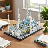 1129 Piezas, Bloques de Construcción de la Mezquita Azul de Estambul, Arquitectura, Pequeñas Partículas, Ladrillos de Plástico ABS para DIY, Regalos