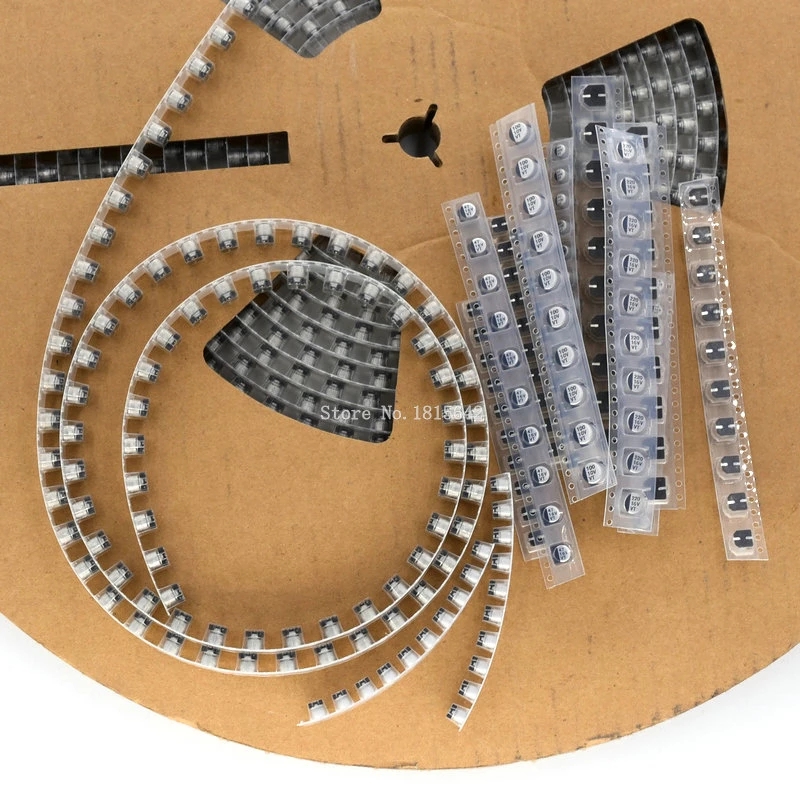 SMD алюминиевый электролитический конденсатор с алюминиевой крышкой, 50В, 35В, алюминиевая крышка, 25В 16V 10V 100 мкФ 220 мкФ 47 мкФ 33 мкФ 22 мкФ 10 мкФ 4,7 мкФ 2,2 мкФ 1 мкФ постоянной ёмкости, универсальный конденсатор